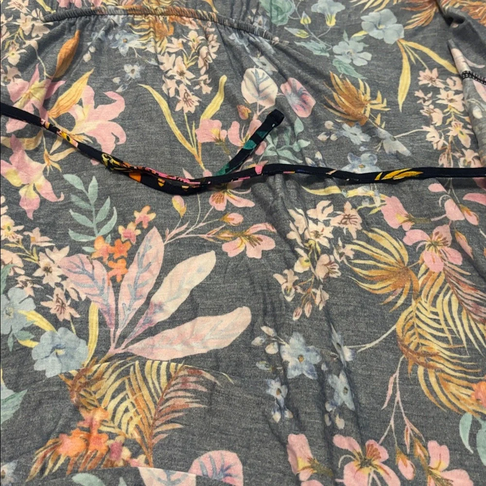 Soma Cool Nights kimono-style wrap robe Blooming Tropical Navy pattern SZ L/XL - Picture 9 of 11